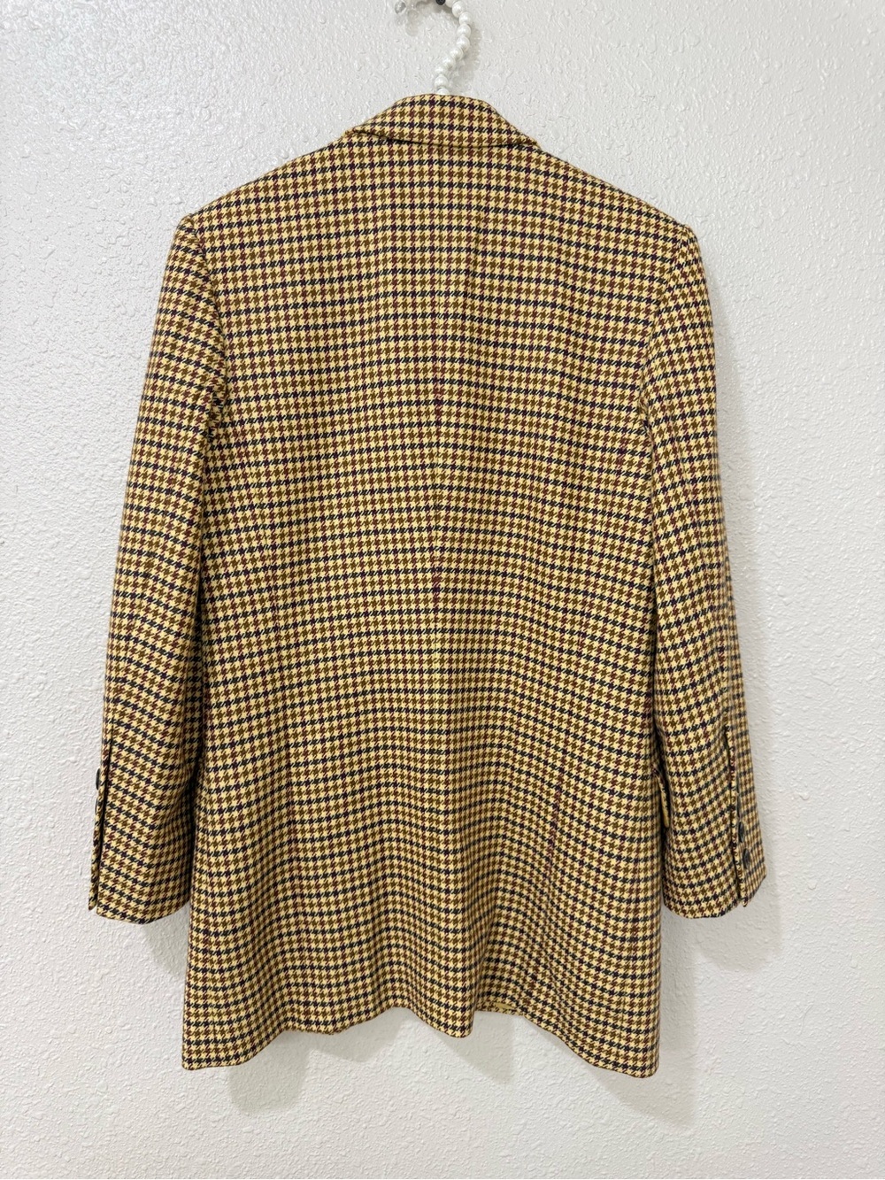 Laurel Classics Wool Cashmere Houndstooth Longline Blazer Jacket Old Money Sz S - Picture 7 of 13